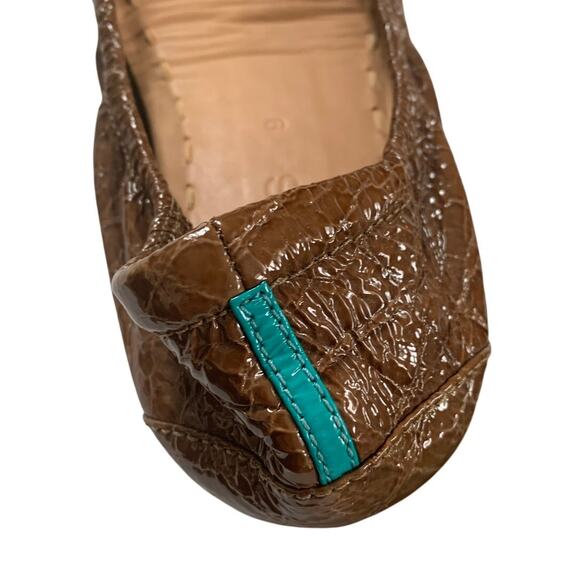 Tieks Sienna Brown Croc Shoes, Foldable Ballet Flats, size 9 - Picture 8 of 10